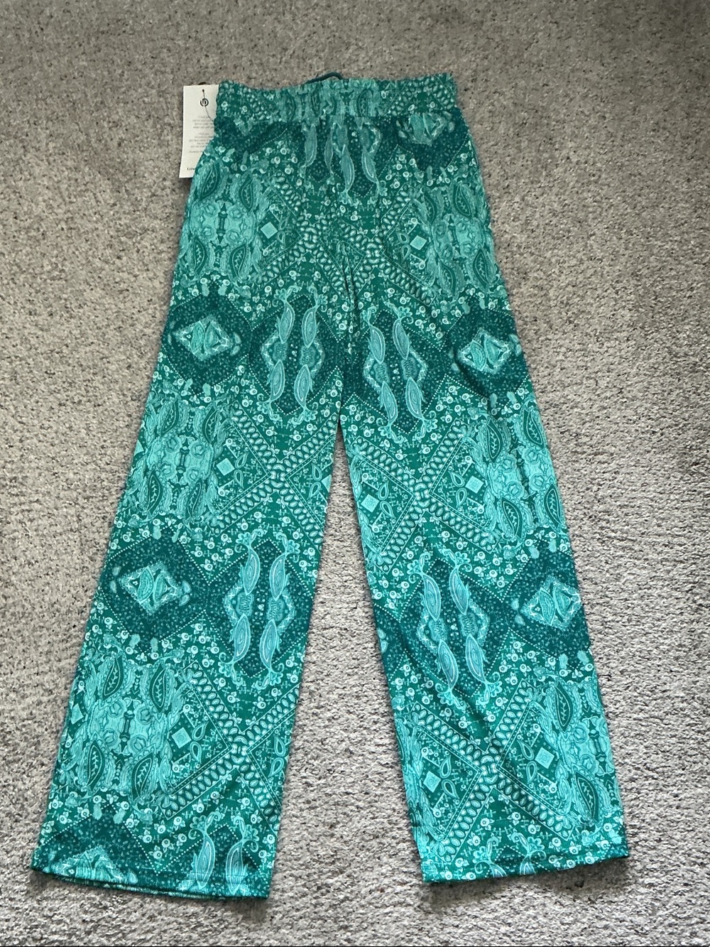 NWT Love Poem Boho Straight-Leg Pants ~ Teal - Picture 11 of 11